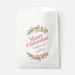 Berries and Greenery Christmas Holiday Favour Bags