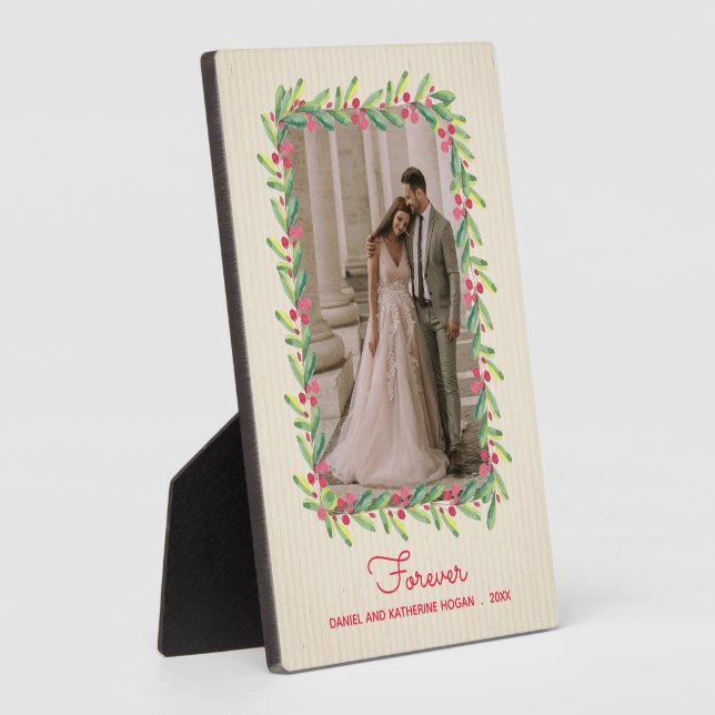 Berries and Greenery Photo with Easel Plaque (Side)