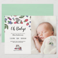 Berries and Guinea pig Custom Photo Baby Shower