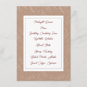 Berries and Leaves on Kraft Menu Card