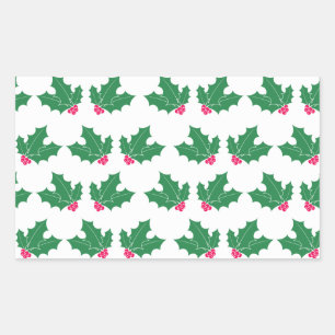 berries and leaves patterned rectangular sticker