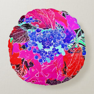 BERRIES AND LEAVES ROUND CUSHION