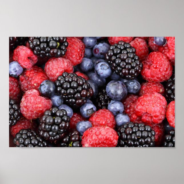 Berries blueberry blackberry raspberry poster (Front)