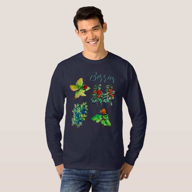 Berries, blueberry, cloudberry, lingonberry  T-Shirt (Front Full)