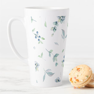 Berries Christmas Winter Greens Elegant Pretty Latte Mug