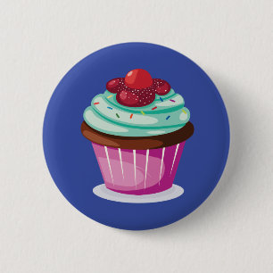 Berries Cupcake Button Badge