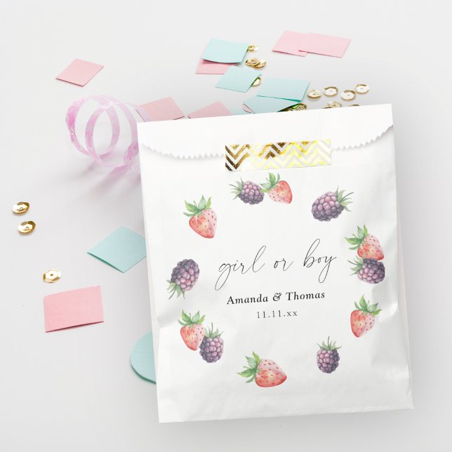 Berries Gender Reveal. Girl or Boy Favour Bags (Creator Uploaded)