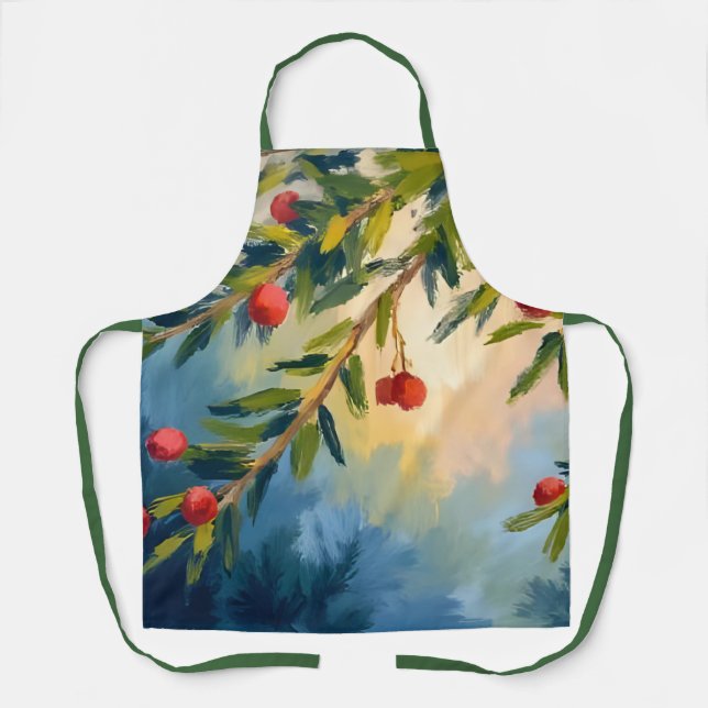 Berries & Greenery | Merry Christmas Apron (Front)