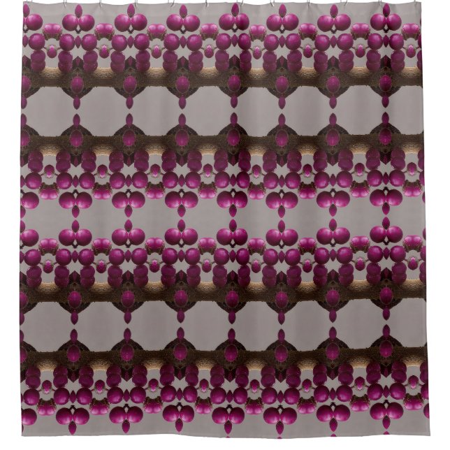 Berries Ikat Zen Shower Curtain (Front)