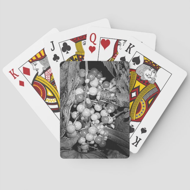 Berries In Black And White Nature  Playing Cards (Back)