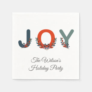 Berries Joy Christmas Berries Holiday Party Napkin