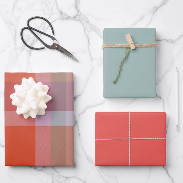 Berries & Mint Wrapping Paper Flat Sheet Set of 3 (Front)