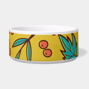 Berries on branches, seamless nature pattern.