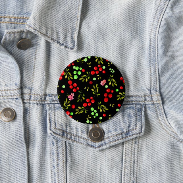 Berries Pattern 7.5 Cm Round Badge (In Situ)