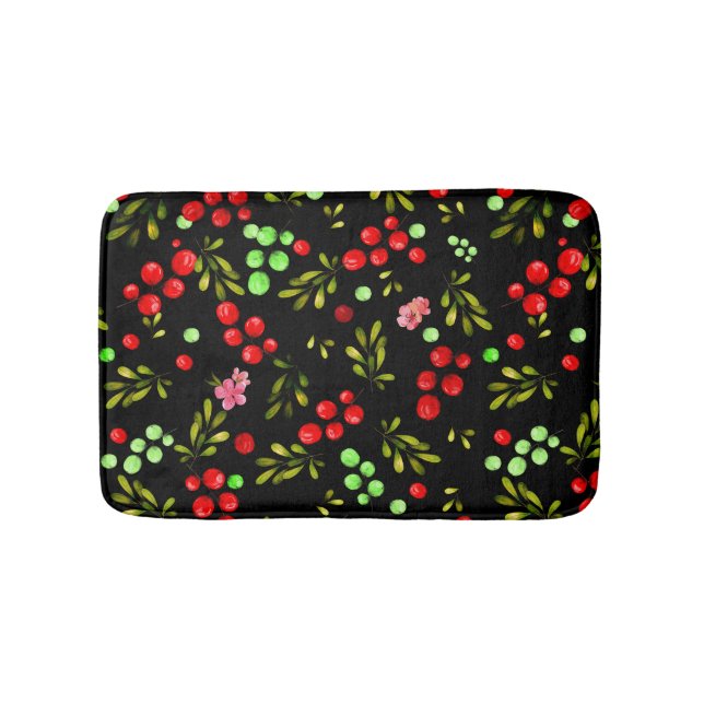 Berries Pattern Bath Mat (Front)