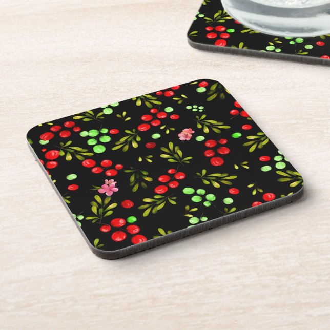 Berries Pattern Coaster (Left Side)