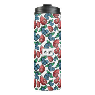Berries Pattern custom monogram tumbler