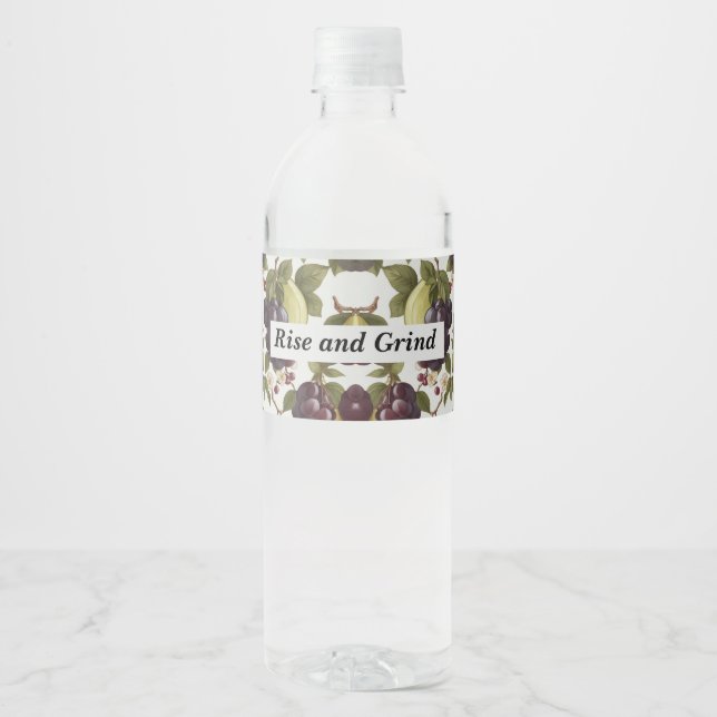 berries pattern water bottle label (Front)