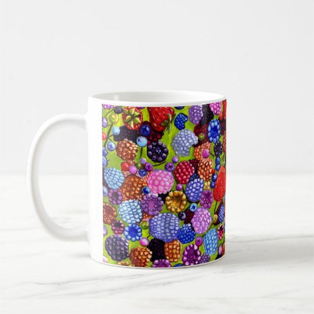 Berries Strawberries Blueberries Raspberries Coffee Mug (Left)