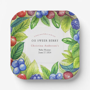 Berries Strawberry Berry Sweet Baby Shower Paper Plate