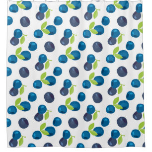 Berries Vintage Blueberry Bilberry Illustration Shower Curtain