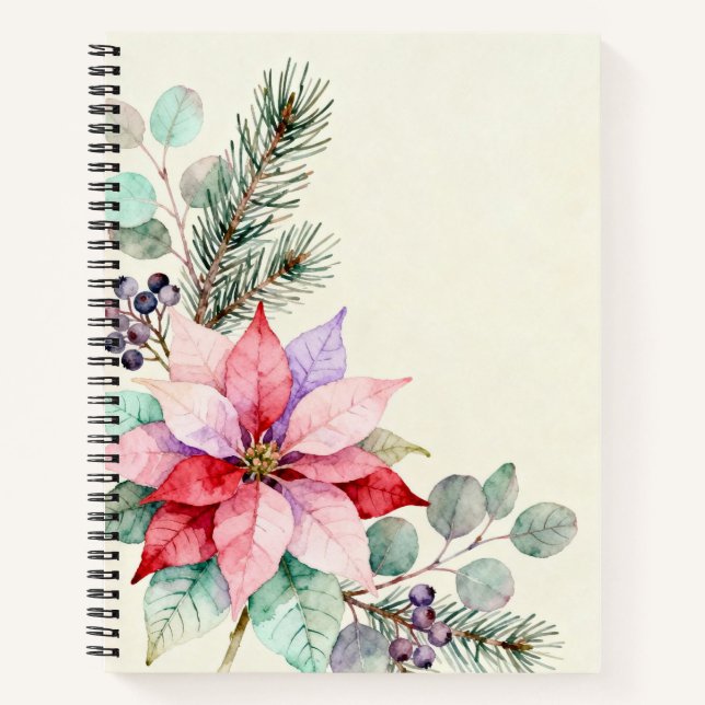 Berries Watercolor Floral Notebook (Front)