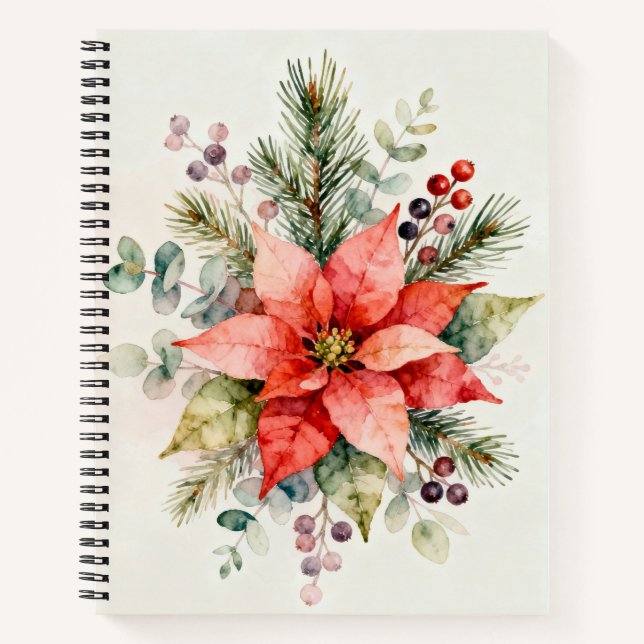 Berries Watercolor Floral Notebook (Front)