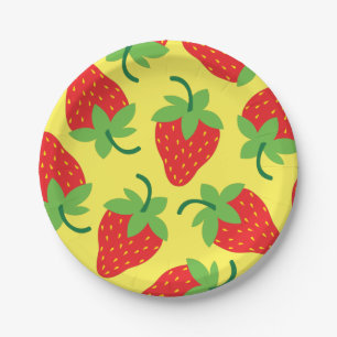 Berry 1st Birthday Cute Strawberry Colourful Mod Paper Plate
