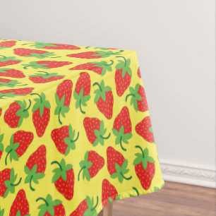 Berry 1st Birthday Cute Strawberry Colourful Mod Tablecloth
