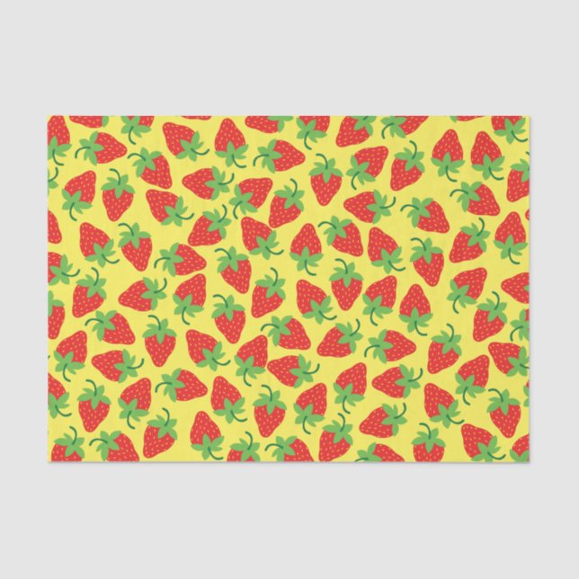 Berry 1st Birthday Cute Strawberry Colourful Mod Tissue Paper (Front)