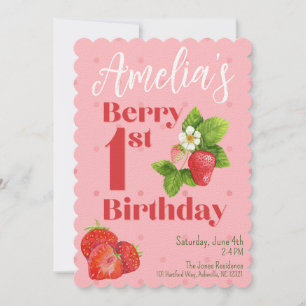 Berry 1st Birthday Invitation