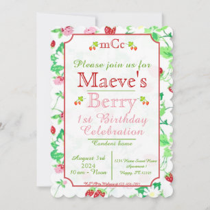 Berry 1st Birthday Invitation