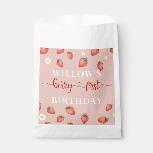 Berry 1st Birthday Party Favors – Sweet Keepsakes  Favour Bags (Front)