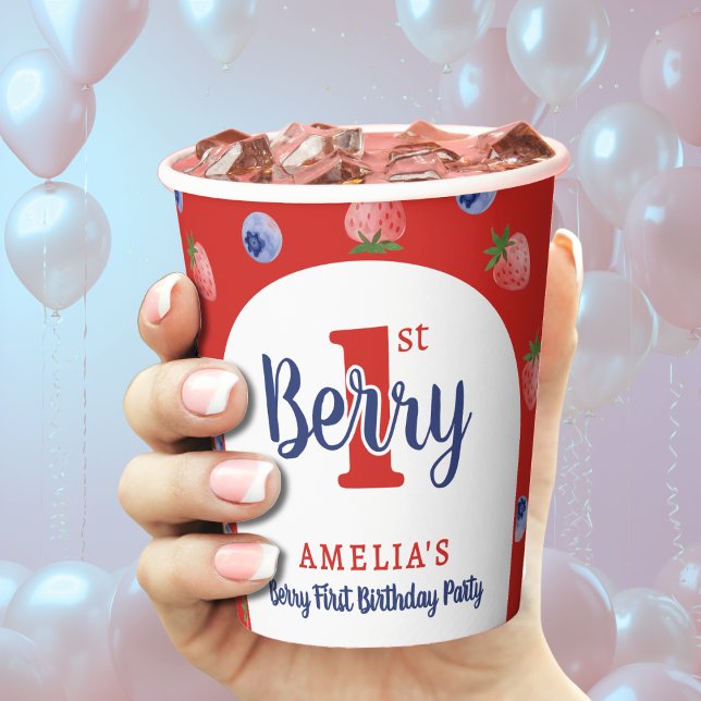 Berry 1st Birthday Party Strawberry Blueberry Red Paper Cups (Berry 1st Birthday Party Strawberry Blueberry Red Paper Cups
)