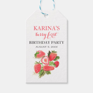 Berry 1st Birthday Party Strawberry fruit Summer Gift Tags