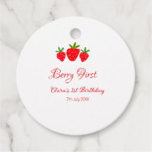 berry 1st birthday red strawberry name date stylis