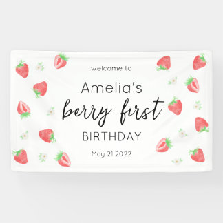 Berry 1st Birthday | Strawberry First Banner