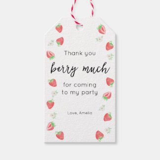 Berry 1st Birthday | Strawberry thank you gift tag