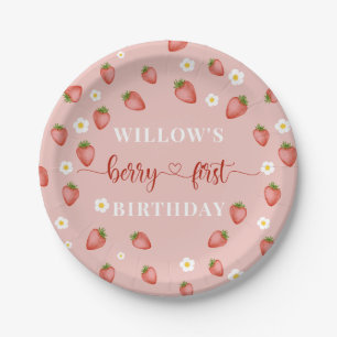 Berry 1st Birthday Strawberry Themed Party Plates