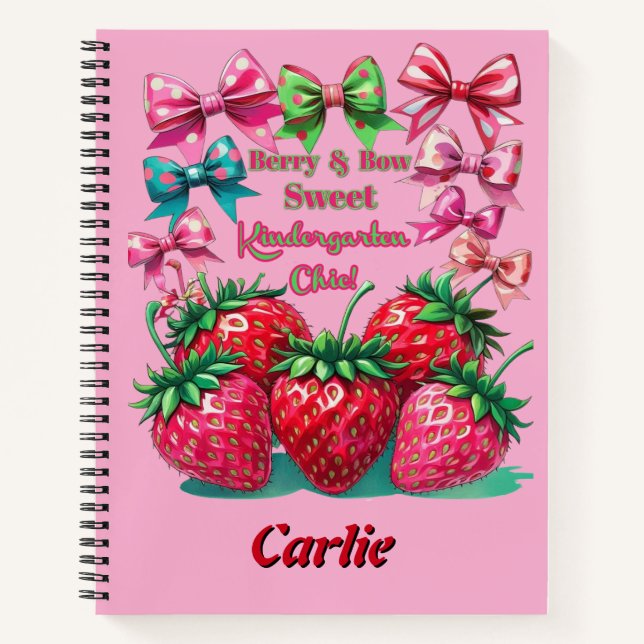 Berry and  Bow Sweet Kindergarten Chic Notebook (Front)