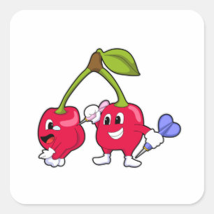 Berry at Darts with Dart Square Sticker