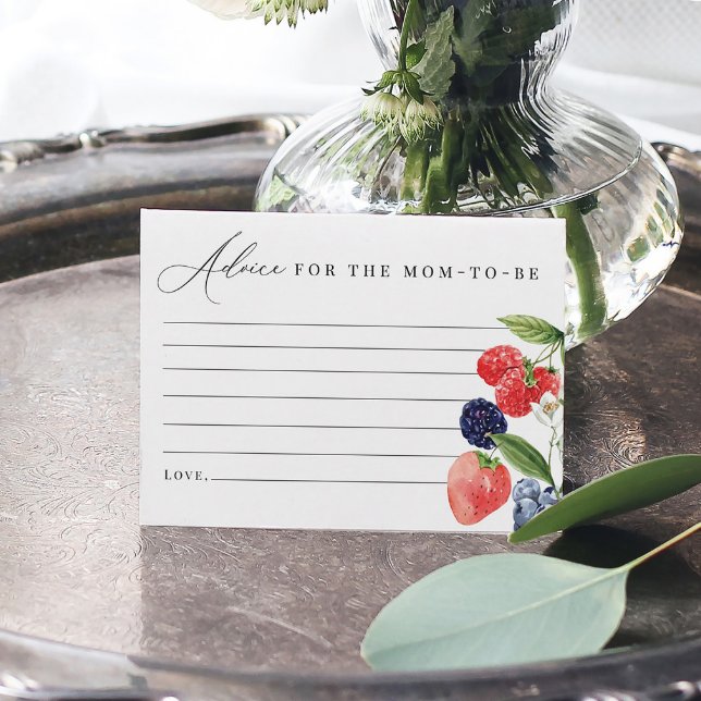 Berry Baby Shower Advice Card Berry Sweet (Creator Uploaded)