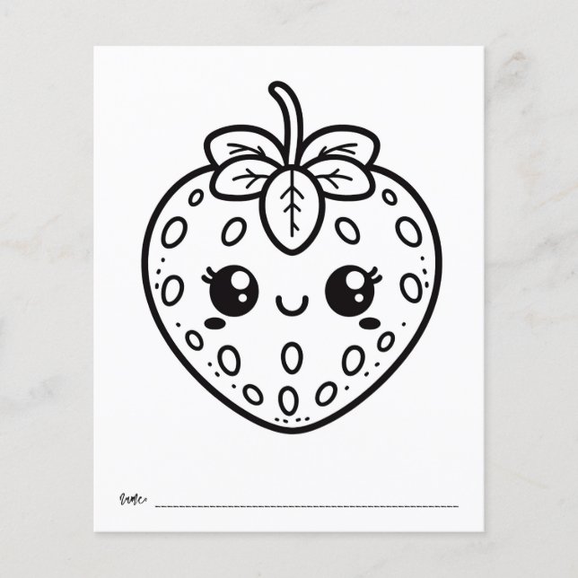Berry Baby Shower Kids Activity Colouring Sheet (Front)