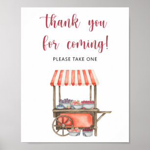 Berry baby shower - thank you for coming poster