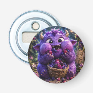 Berry Bandit Cute Monster Fantasy Woodland Art Bottle Opener