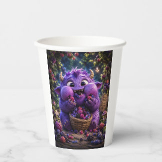 Berry Bandit Cute Monster Fantasy Woodland Art Paper Cups