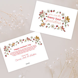Berry Best Grandma Strawberry Mother's Day  Holiday Card