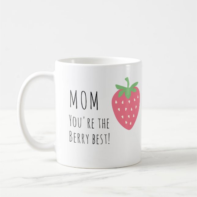 Berry Best Mum Strawberry Coffee Mug (Left)