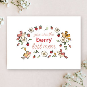 Berry Best Mum Strawberry Mother's Day  Holiday Card
