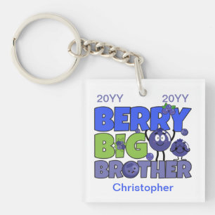 Berry Big Brother - Sibling Blueberry Pun Key Ring